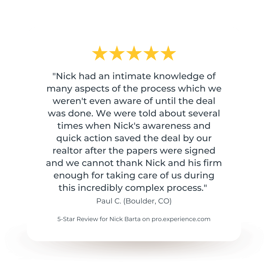 Customer Review for Nick Barta by Paul C in Boulder, Colorado