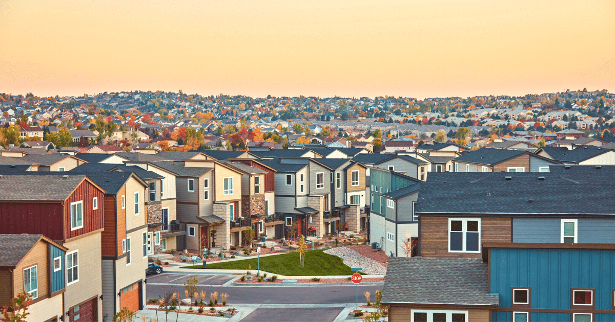 Residential Community in Colorado Springs with Modern Homes at Sunrise