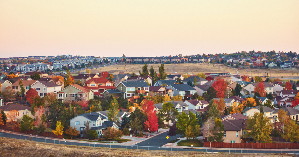 Residential Community in Colorado with Modern Homes at Sunrise