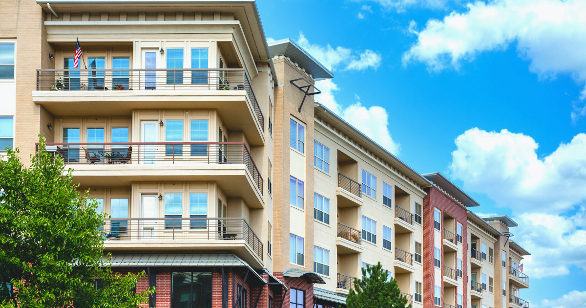 Brick and Plaster Condos with Balconies in Denver