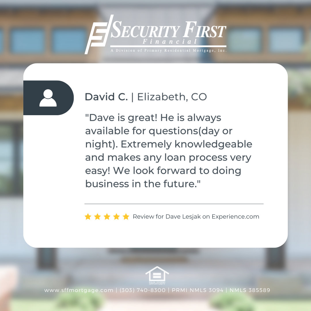 Customer review for Dave Lesjak by David C. of Elizabeth, Colorado