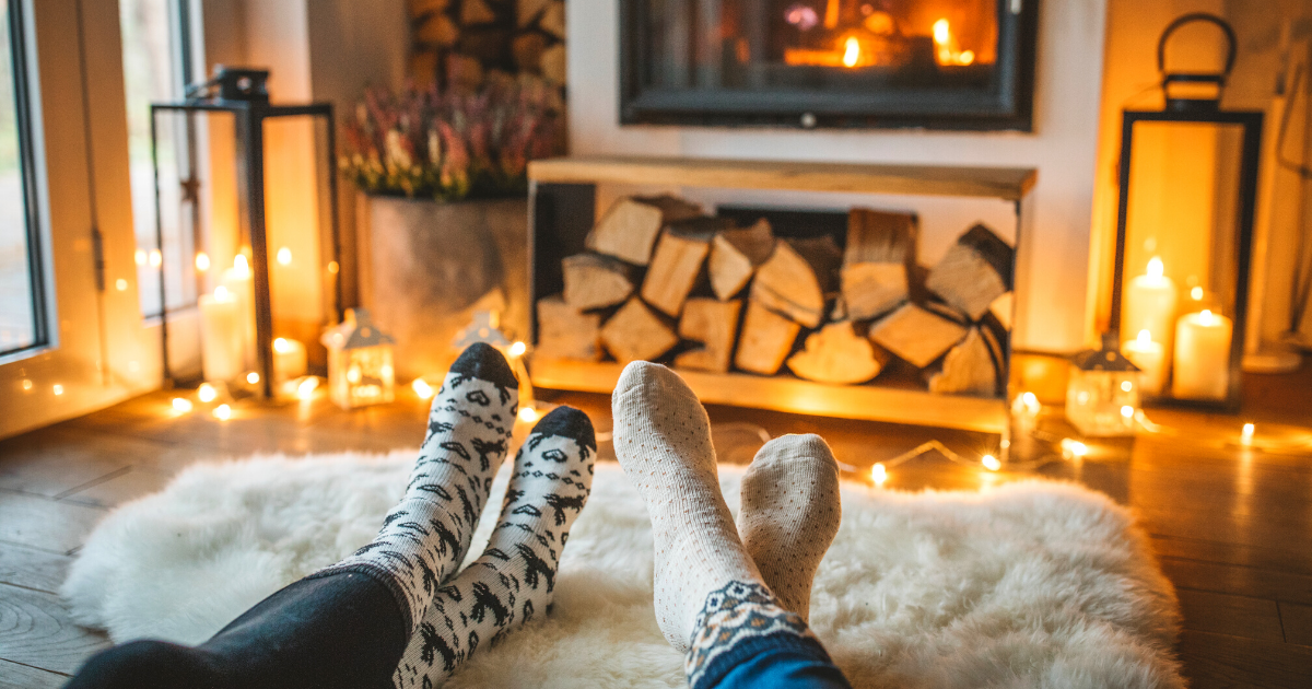 Lazy winer day in front of the fireplace.