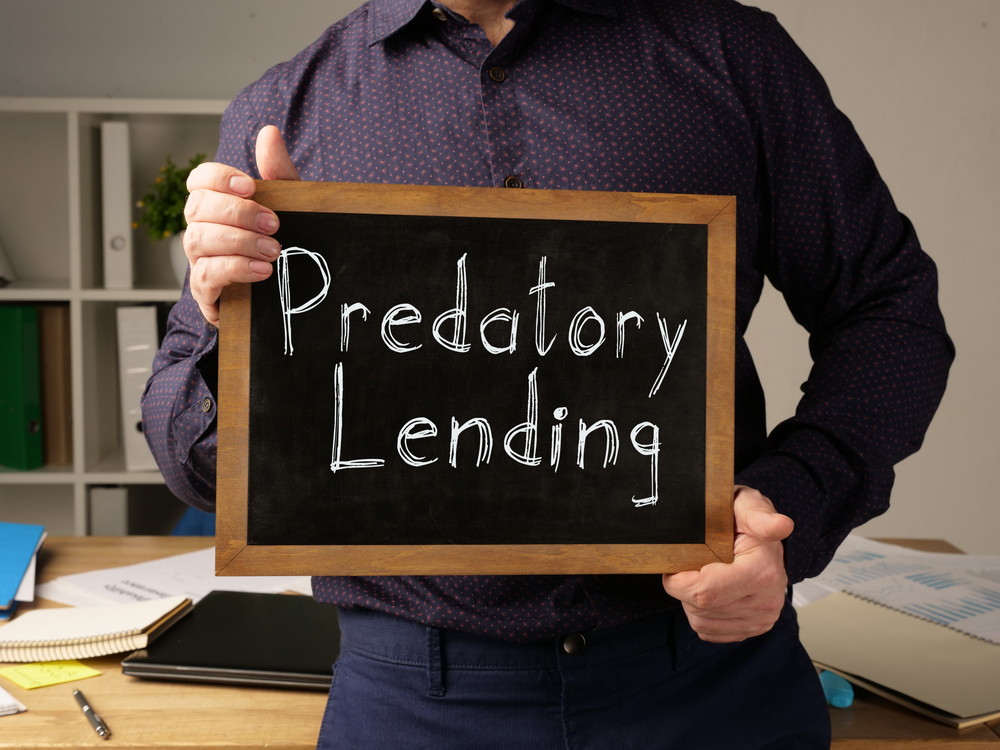 predatory lender signs rates