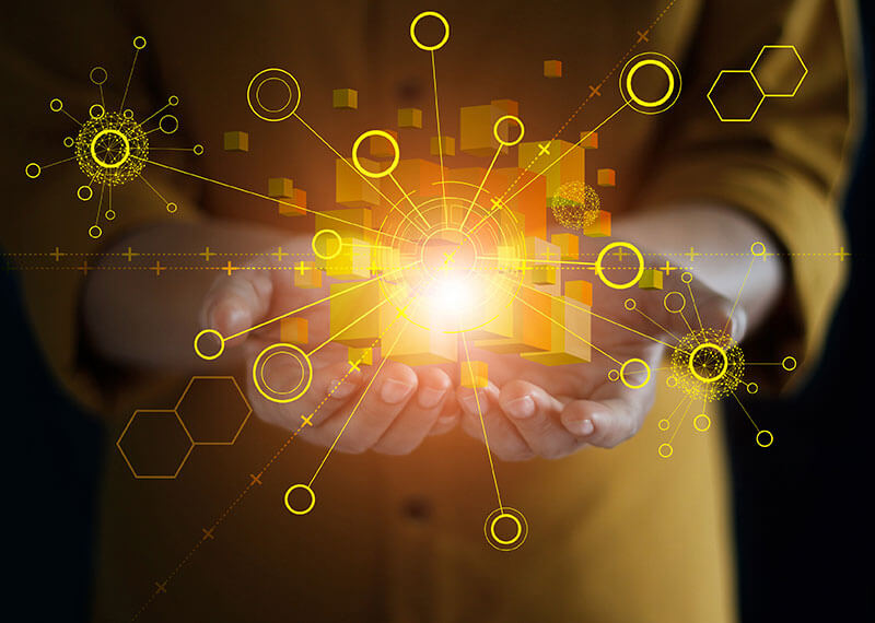 A-persons-hand-with-a-light-and-digital-circles A-persons-hand-with-a-light-and-digital-circles