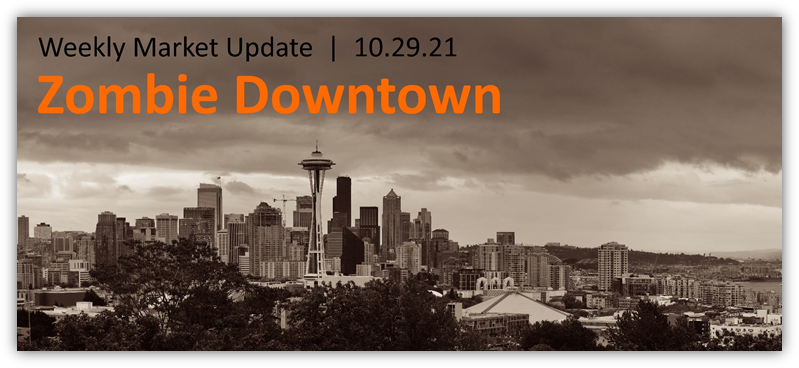 Seattle Skyline in Black and White - Zombie Downtown Cover