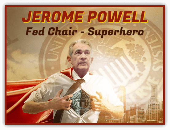 Jerome Powell acting as a super hero