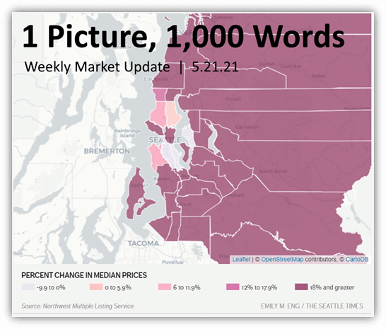Different counties in Washington State