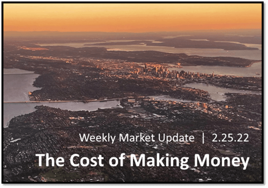 The Cost of Making Money Cover photo - areal view of Seattle