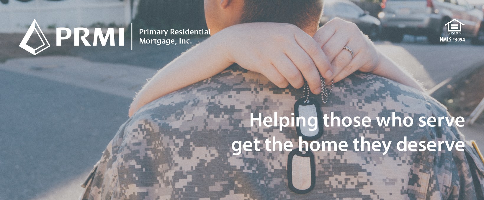 VA IRRRL Loan PRMI Soldier holding child with dog tags