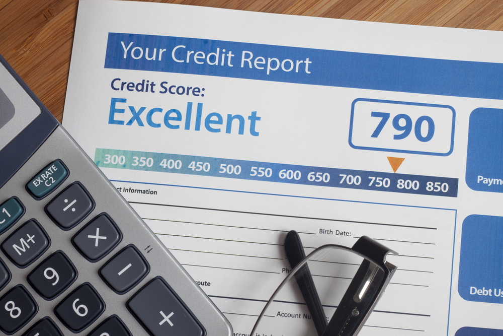 Credit report with score of 790